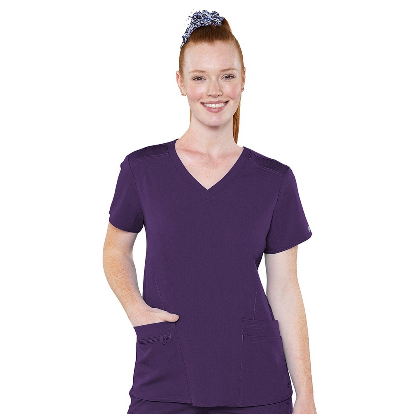 7459 Med Couture Performance Touch V-NECK SHIRTTAIL TOP