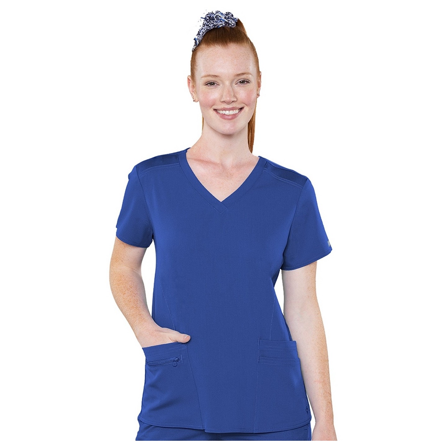 7459 Med Couture Performance Touch V-NECK SHIRTTAIL TOP