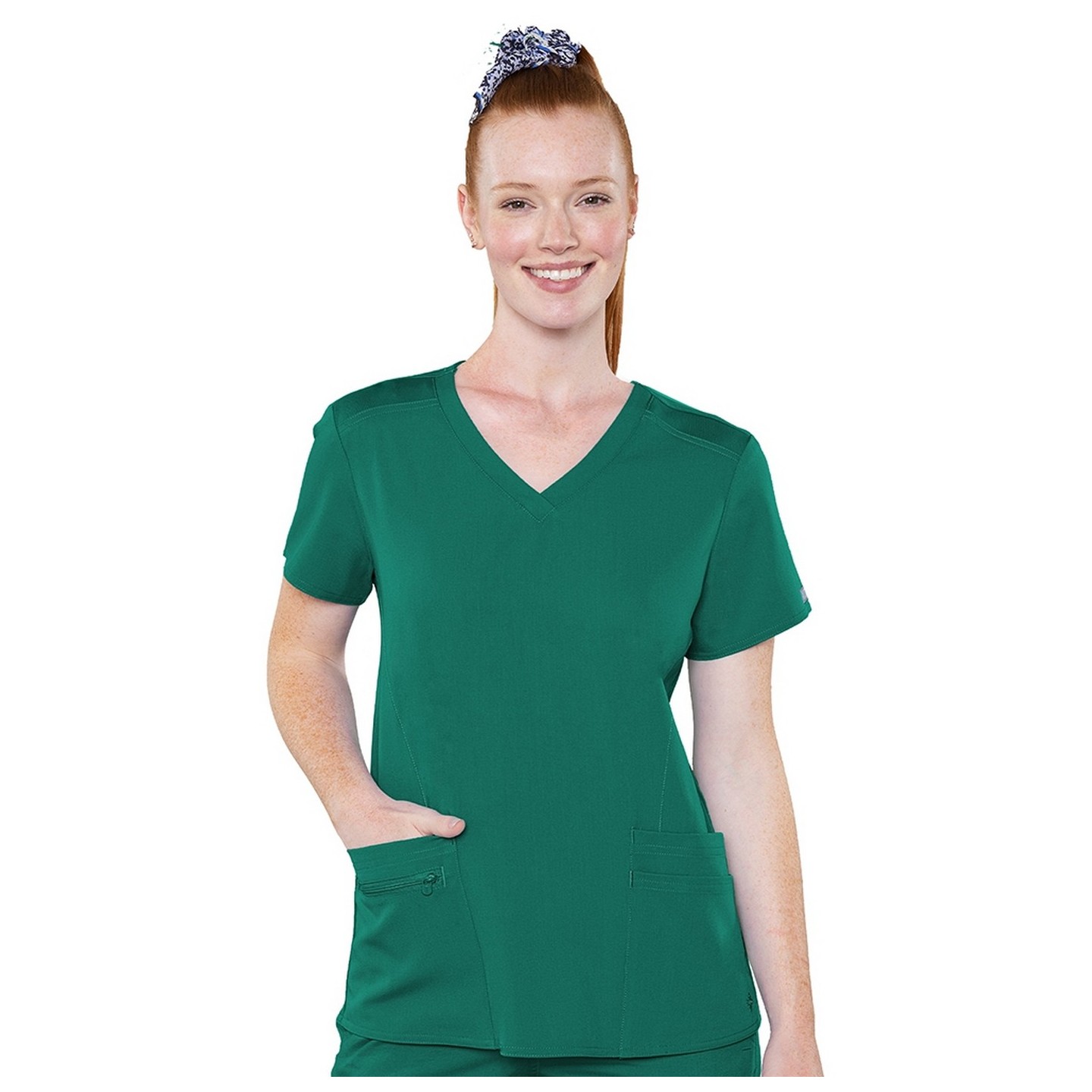 7459 Med Couture Performance Touch V-NECK SHIRTTAIL TOP