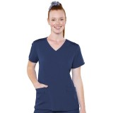 7459 Med Couture Performance Touch V-NECK SHIRTTAIL TOP