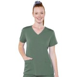 7459 Med Couture Performance Touch V-NECK SHIRTTAIL TOP