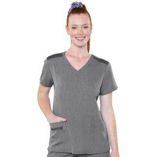 7459 Med Couture Performance Touch V-NECK SHIRTTAIL TOP