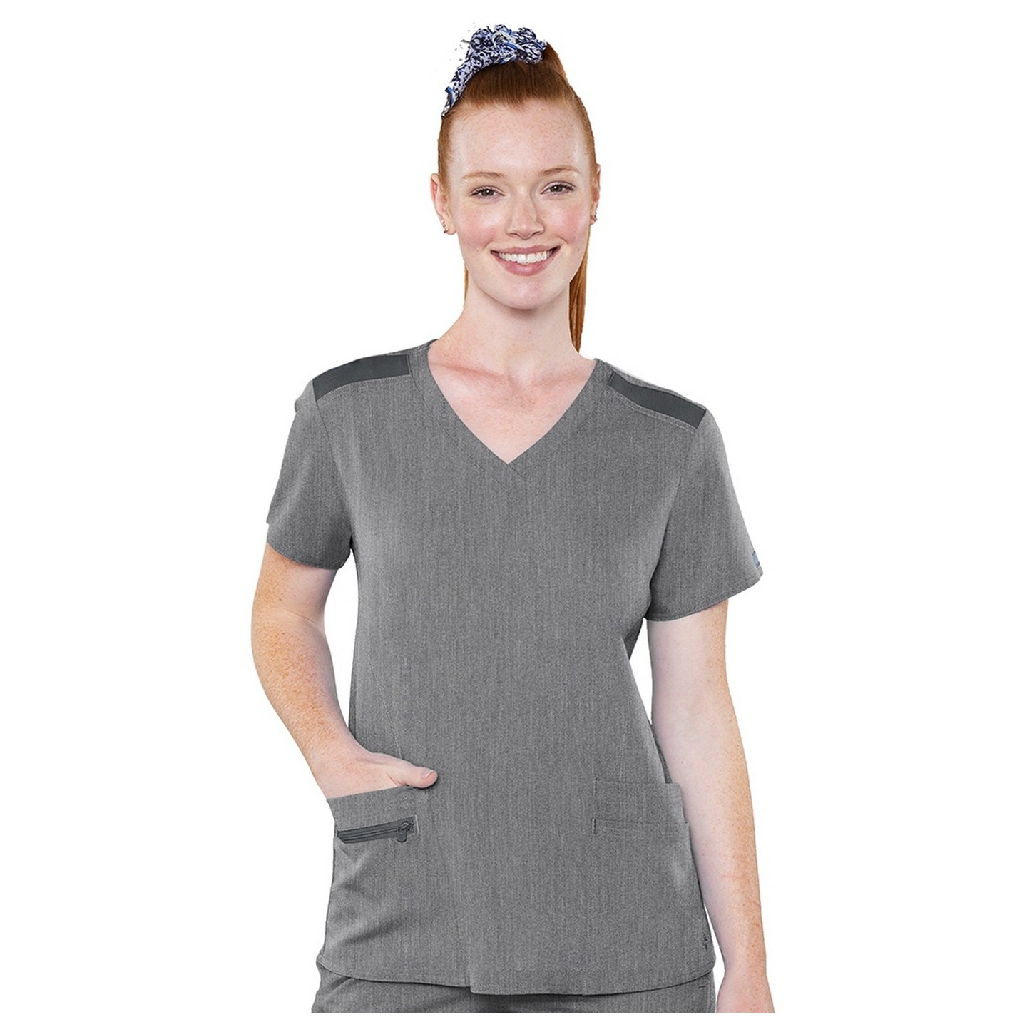 7459 Med Couture Performance Touch V-NECK SHIRTTAIL TOP