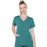 7459 Med Couture Performance Touch V-NECK SHIRTTAIL TOP
