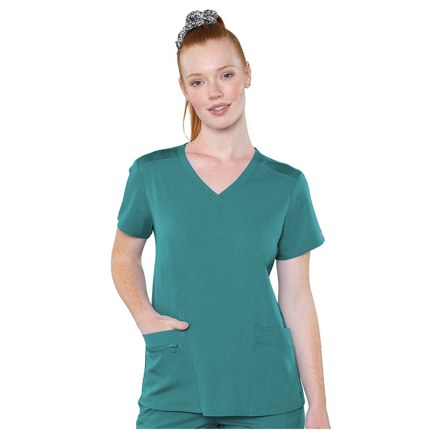 7459 Med Couture Performance Touch V-NECK SHIRTTAIL TOP