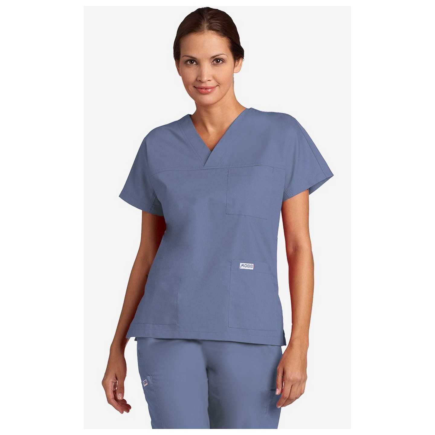 V-Neck Trois Pocket Dolman Sleeve MOBB Scrub Top - Postman Blue (PS)