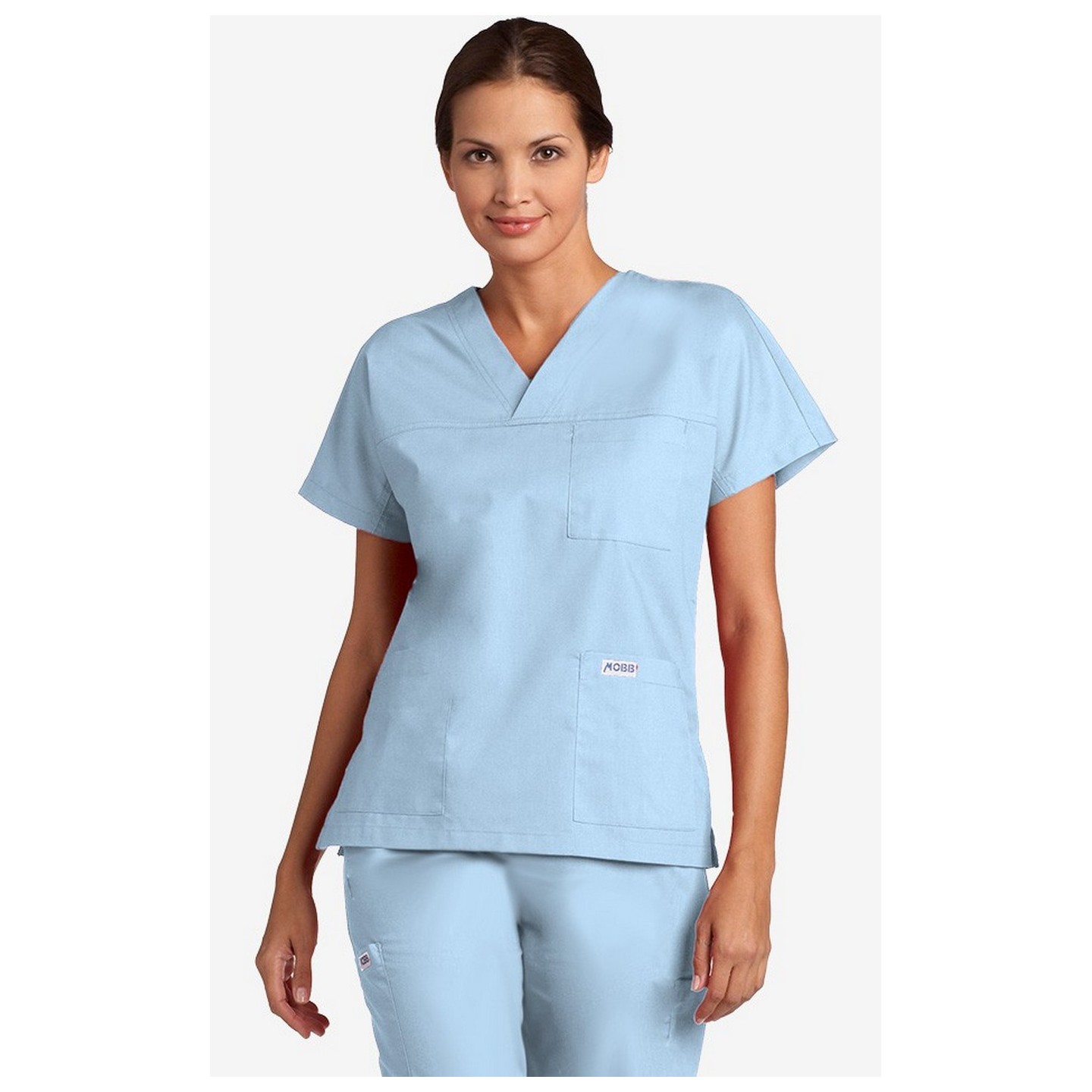 V-Neck Trois Pocket Dolman Sleeve MOBB Scrub Top - Sky Blue (SB)