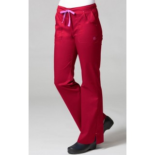 9102 Maevn Blossom - Mode multi Pocket Pantalon évasé - Crimson/Light Pink