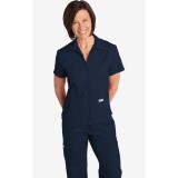 Zipper Front Top With Collar by MOBB - Navy (NN)