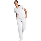 *FINAL SALE MOBB 323/312 White/White Two Piece Criss Cross Flip Flap Scrub Set