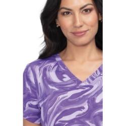 *VENTE FINALE 384PR koi Basics Leslie Haut Imprimé - Wisteria All Over Marble