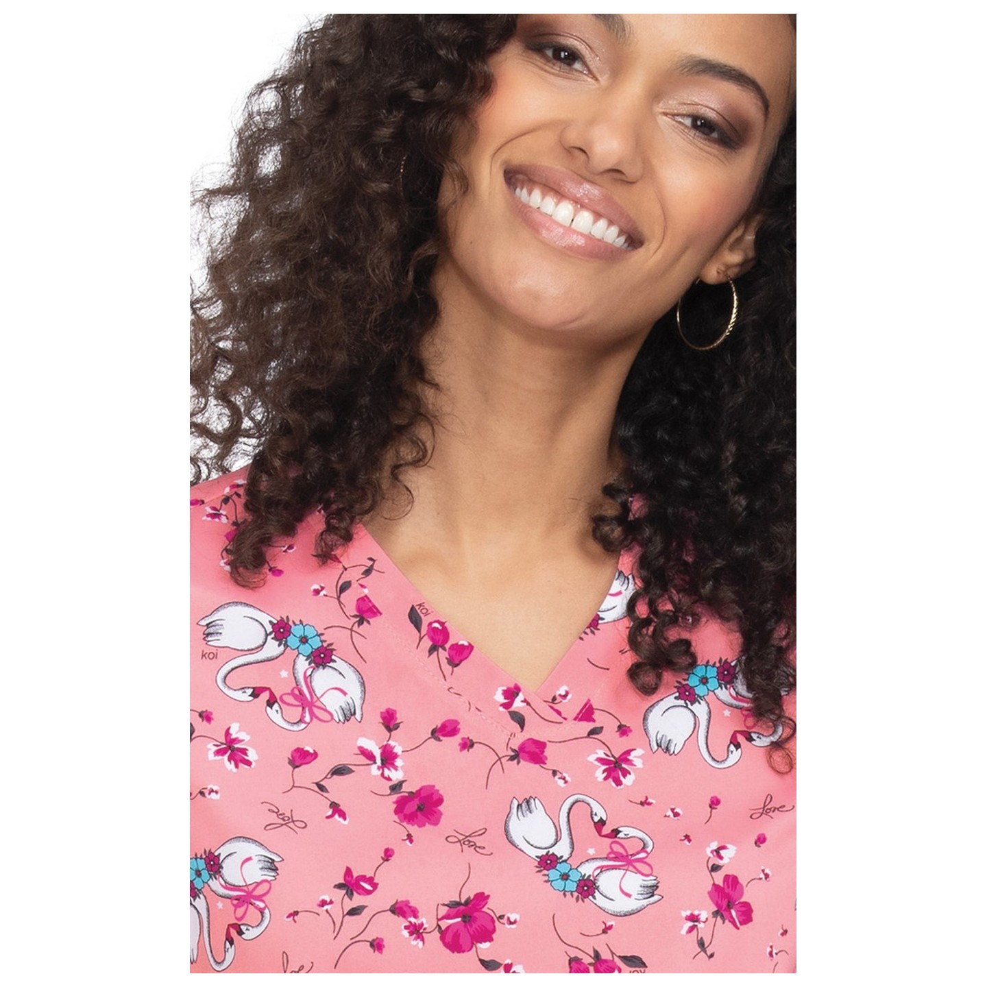384PR koi Basics Leslie Print Top - Love Swan