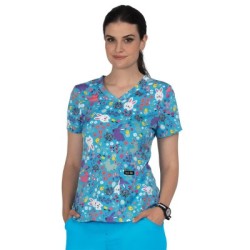 *FINAL SALE 384PR koi Basics Leslie Print Top - Chicks and Bunnies