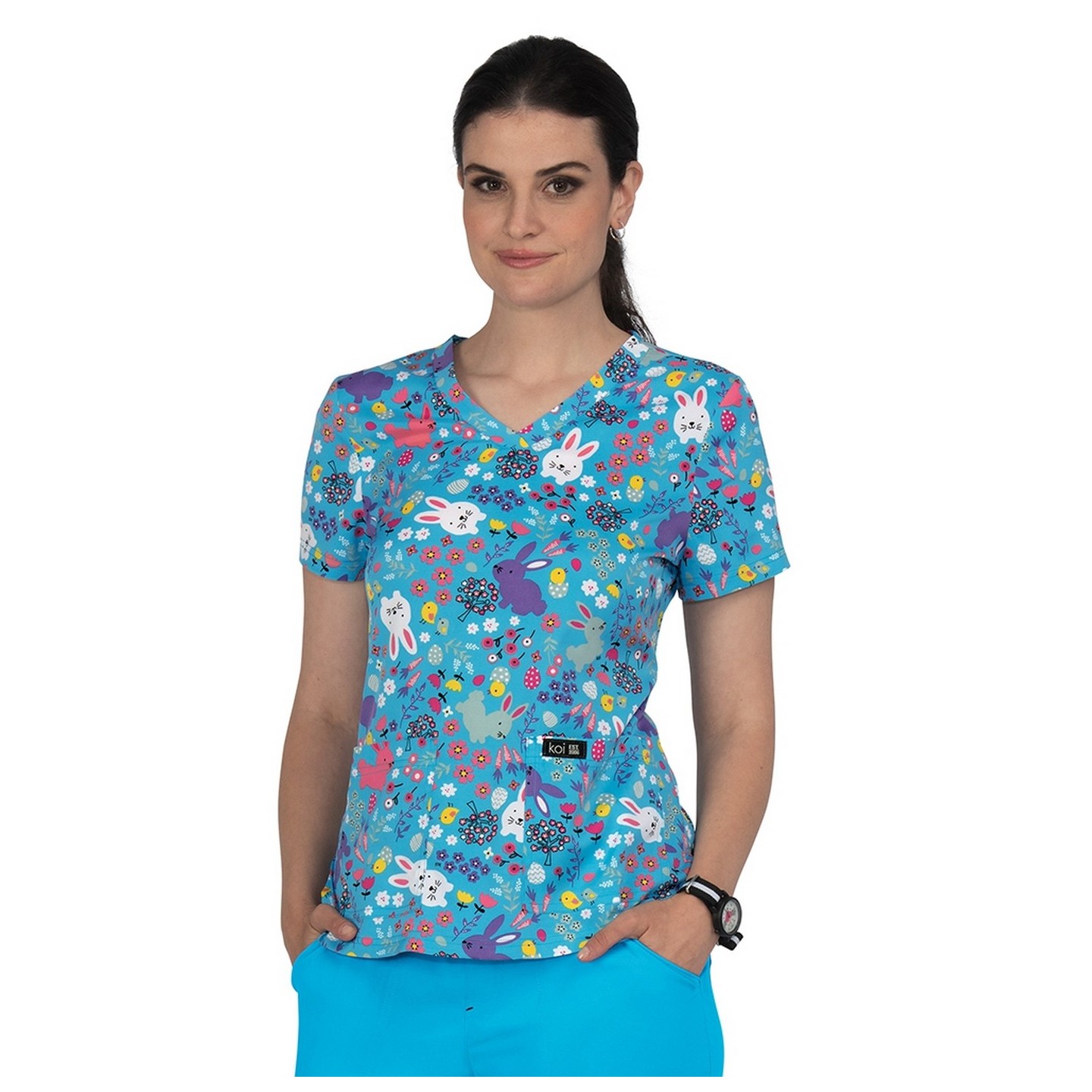 384PR koi Basics Leslie Haut Imprimé - Wisteria All Over Marble