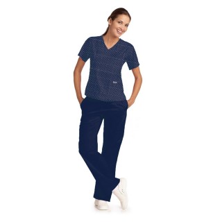 *FINAL SALE MOBB 323/312 Navy/Sky Blue Two Piece Criss Cross Flip Flap Scrub Set