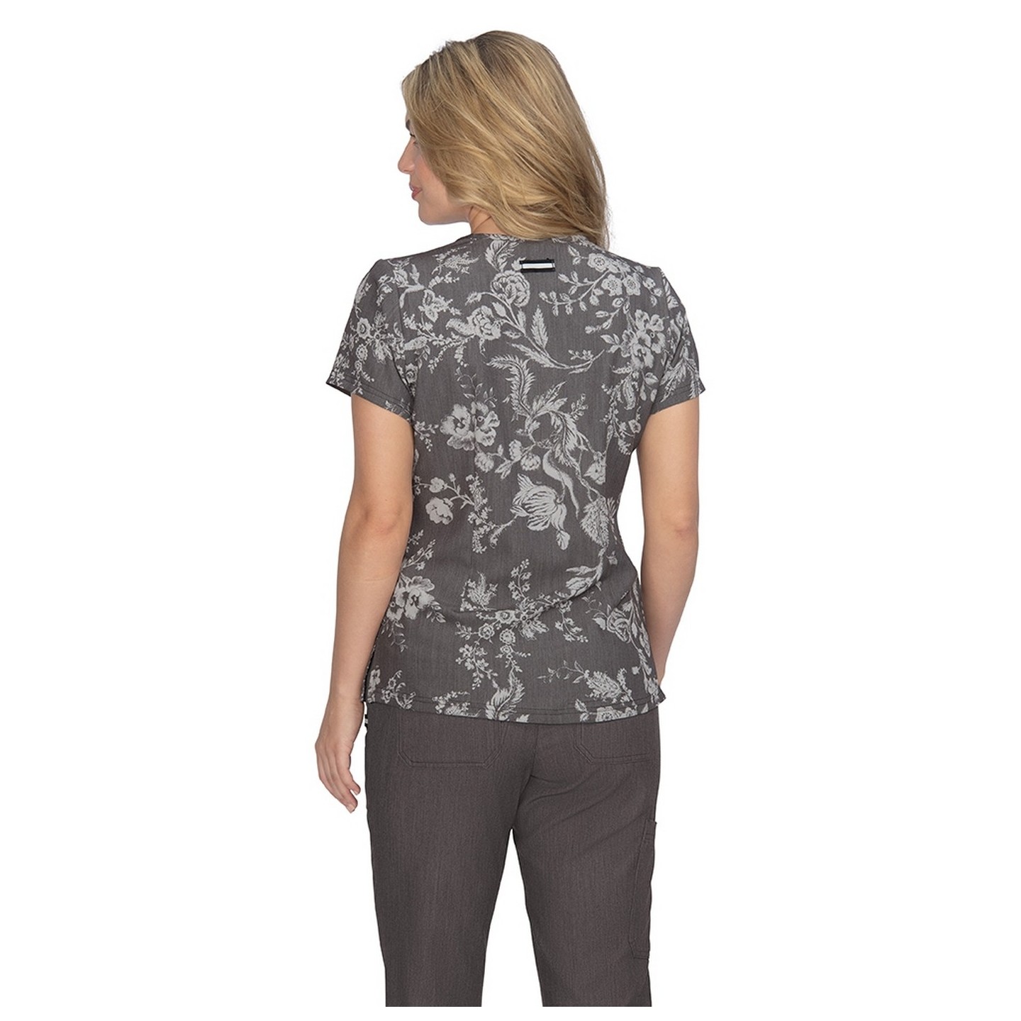 1029PR koi Next Gen Early Energy Top - Heather Grey Botanical Burnout
