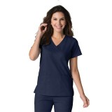 1738 Maevn Scrubs EON Active Back Mesh Panel Shaped V-Neck Top