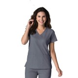 1738 Maevn Scrubs EON Active Back Mesh Panel Shaped V-Neck Top