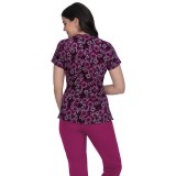 1062PR koi Lite Stretch Align Print Top - Impressionist Flowers
