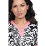 1054PR koi Stretch Lennon Print Top - WoodBlock Floral