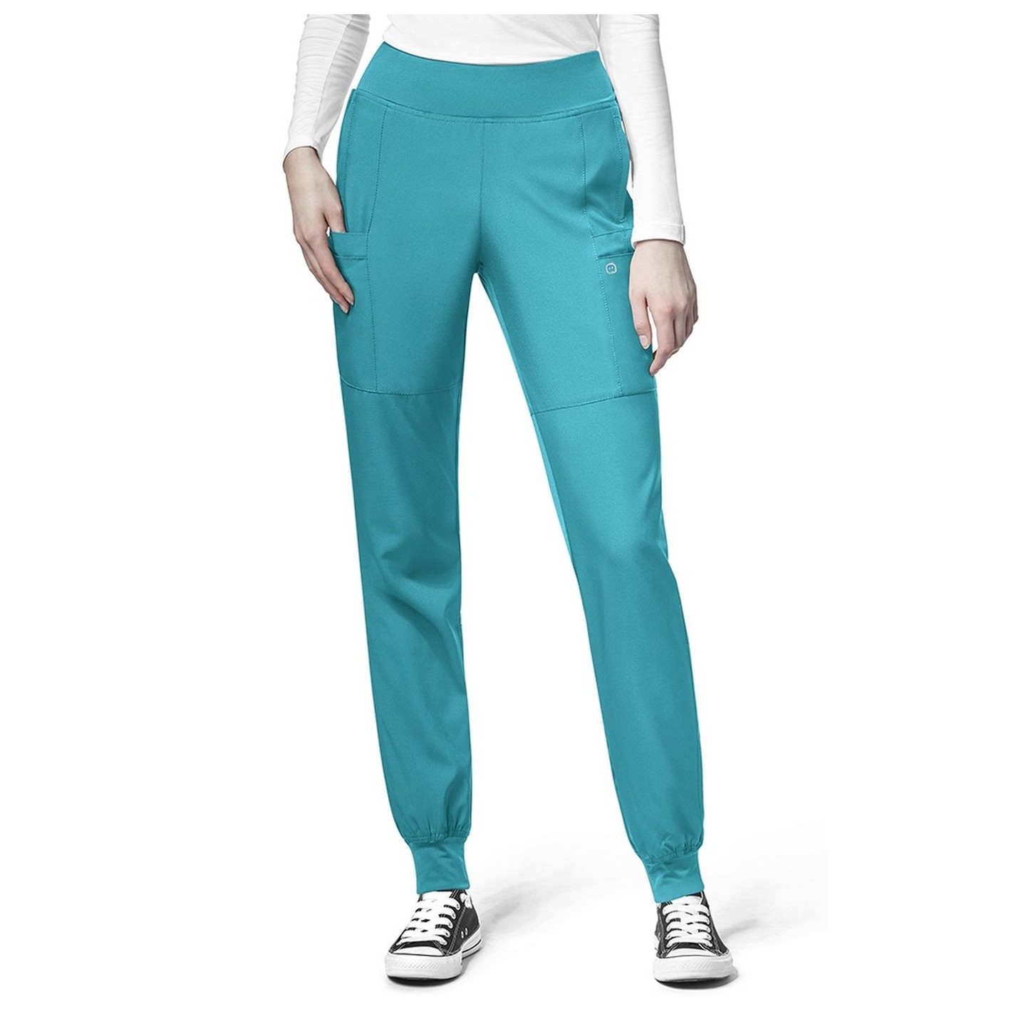 5555T TALL W123 by WonderWink - Comfort Waist Cargo Jogger Scrub Pants - Inseam: 33"
