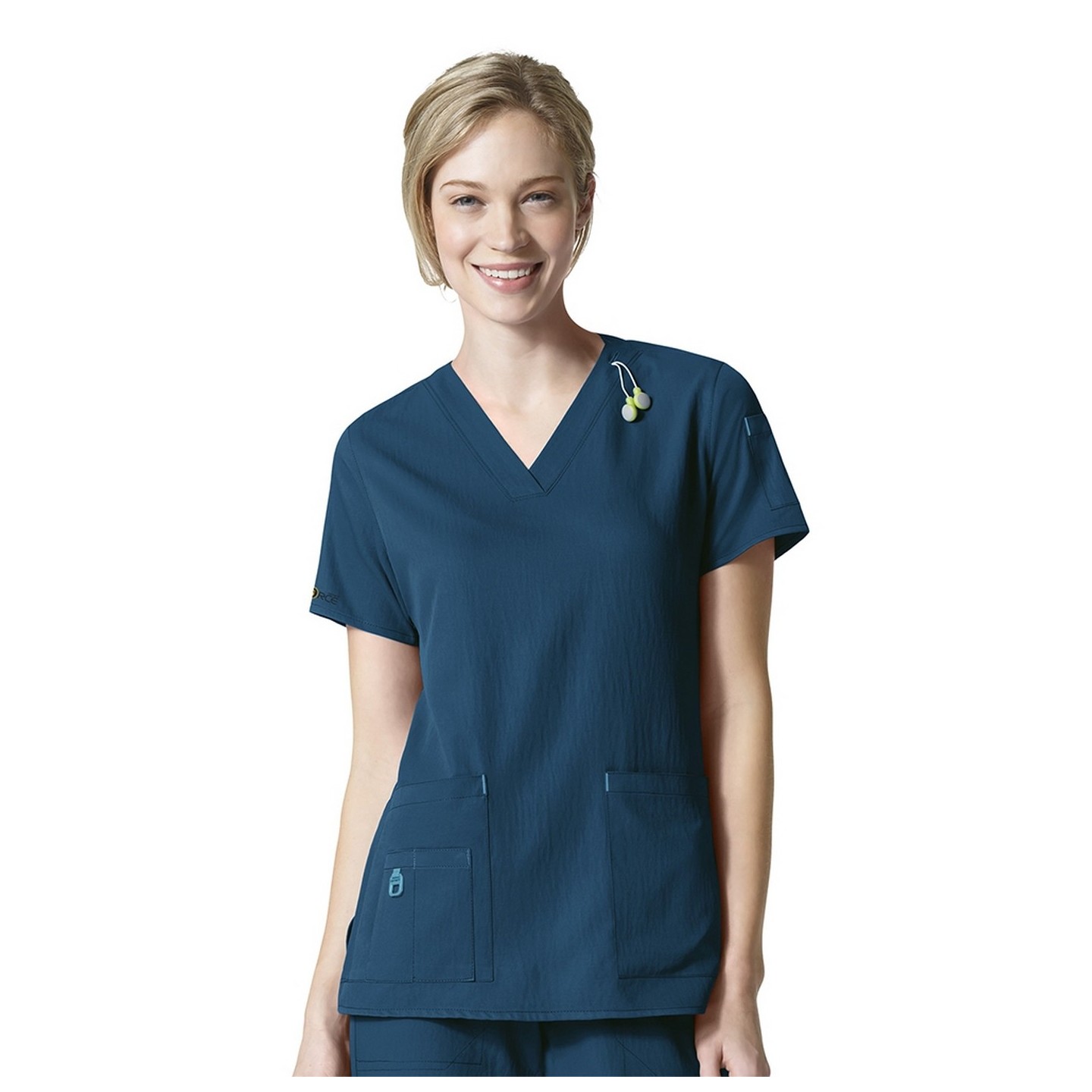 C12110 Carhartt Force® CROSS-FLEX Scrubs - V-Neck Tech Top