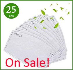 25-PACK PM2.5 Activated Carbon Five Layers Replaceable Filter